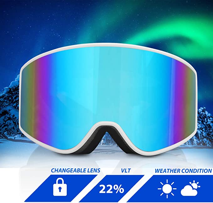 EXP VISION Ski Goggles, 100% UV Protection 