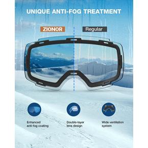ZIONOR X4 Ski Goggles Magnetic Lens